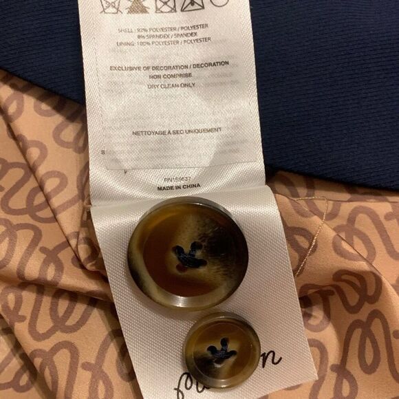 NWT Malbon Golf Woman Sz 2 Yasmeen Blazer Jacket Stretch Embroidered Logo Navy - Picture 7 of 7